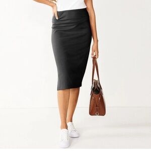 Nine West Black Pull-On Ponte Pencil Skirt- Size XXL